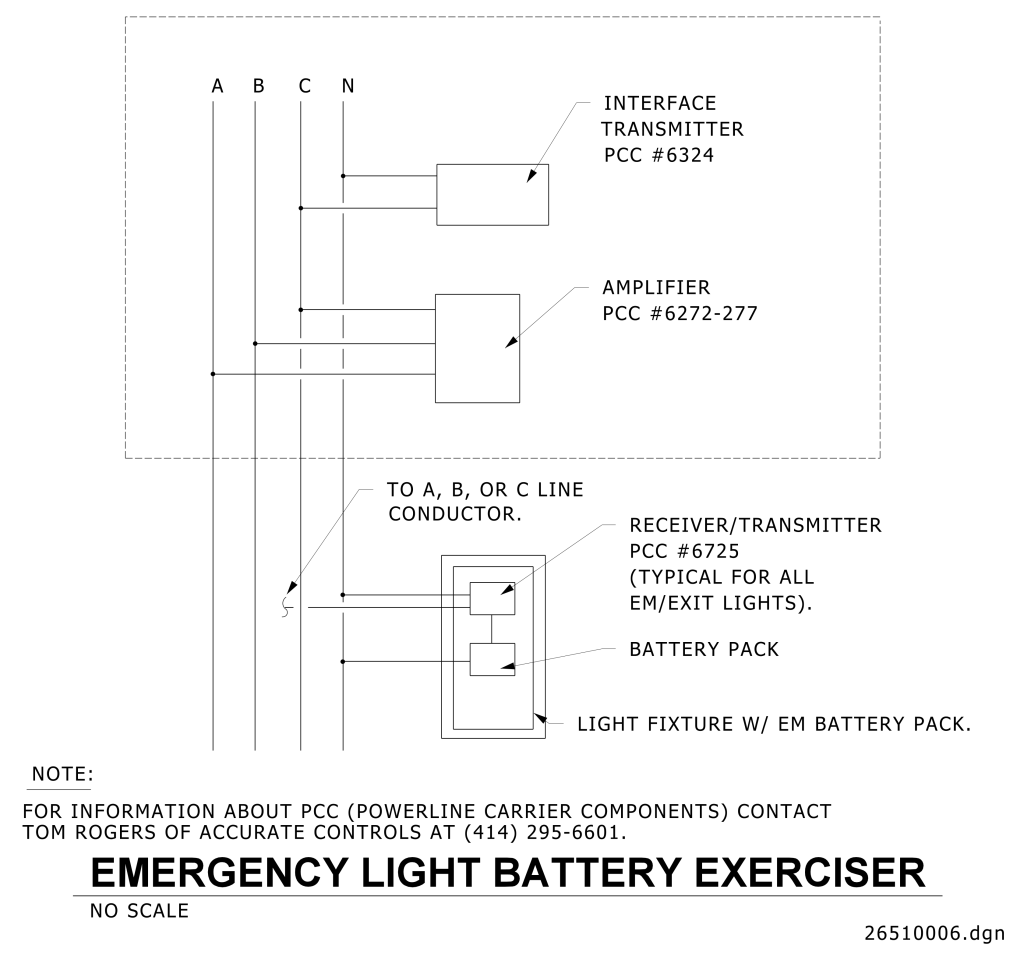 Diagram of an emergency light battery exerciser system.