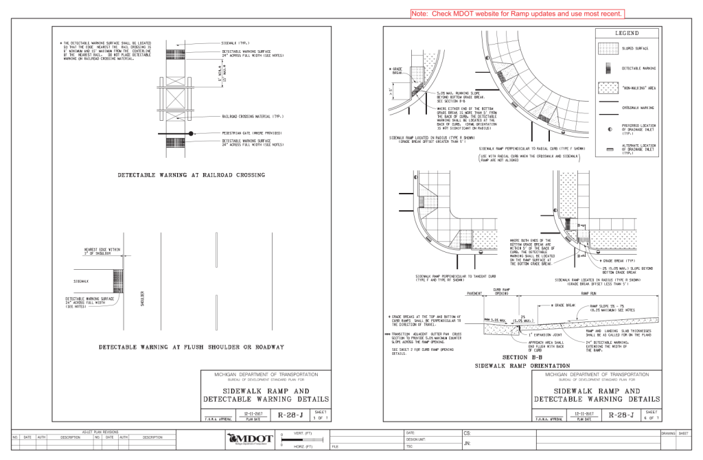Mdor R MDOT Sidewalk ramp R028J - University of Michigan Architecture ...