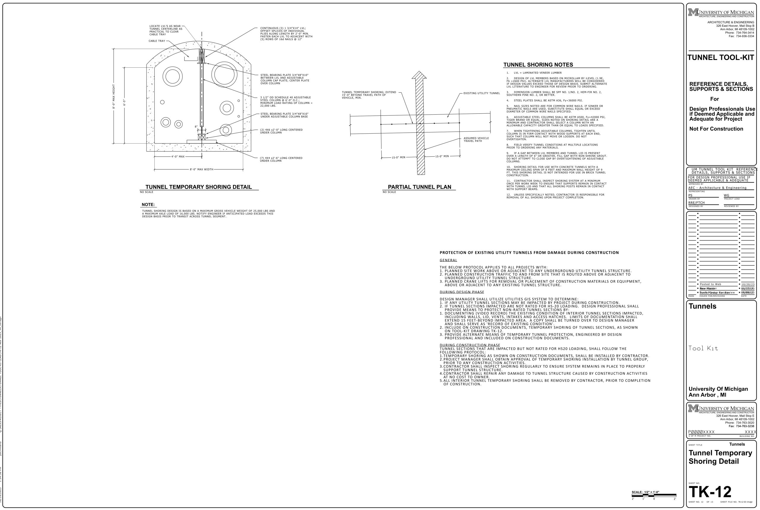 TK-12 Tunnel Temporary Shoring Detail - University of Michigan ...